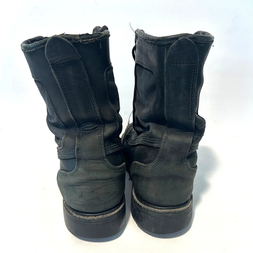 Pro Warrington Honeywell Fire Fighter Boots Mens 9.5 E Black Zip Lace Up Leather